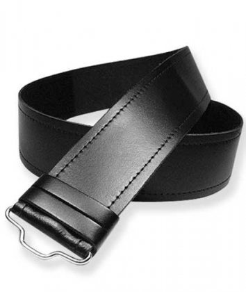 Adjustable Plain Black Kilt Belt