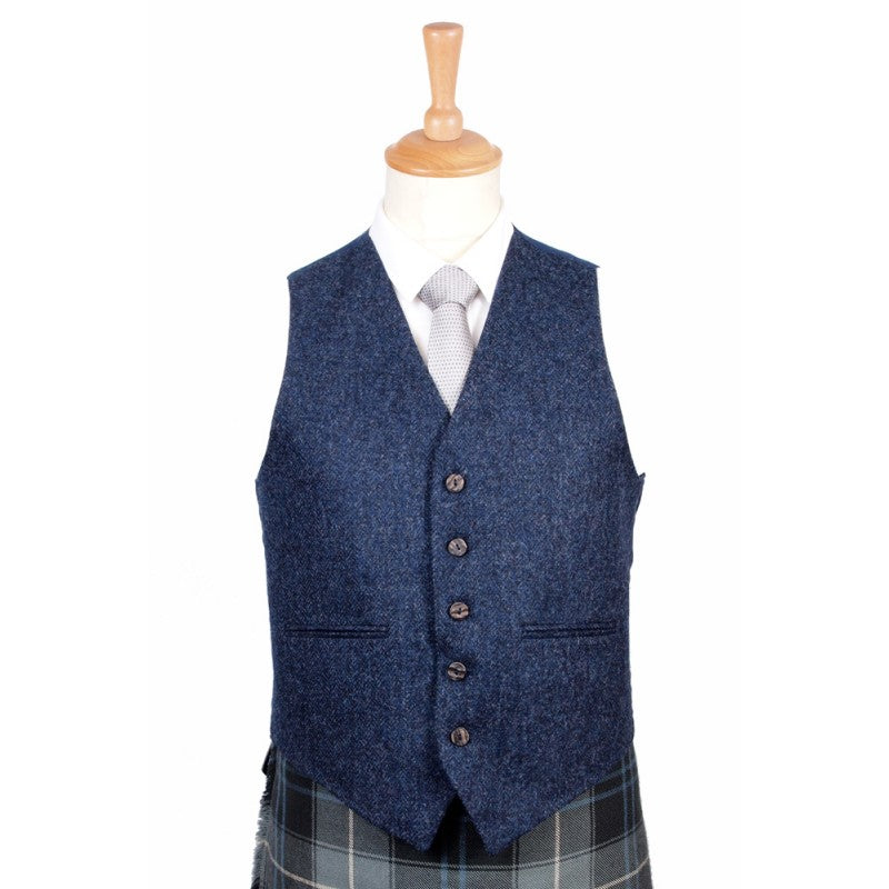 Braemar Tweed Vest in Lomond Blue