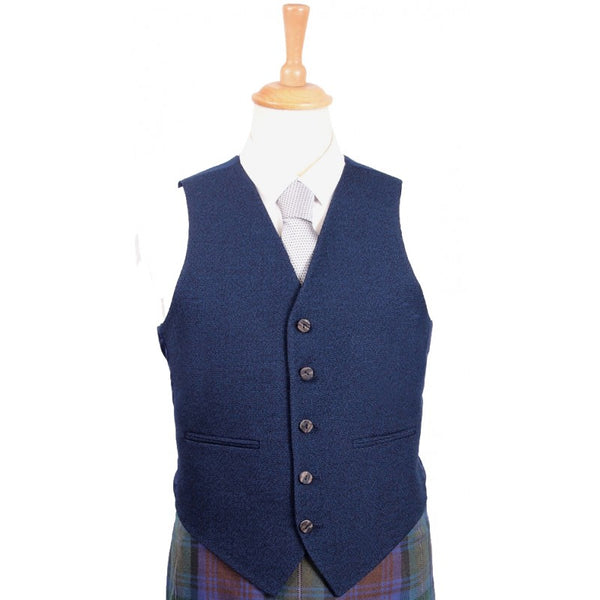 Braemar Tweed Vest in Navy Arrochar