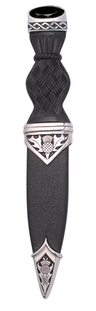 Thistle Polished Sgian Dubh W/Stone Top