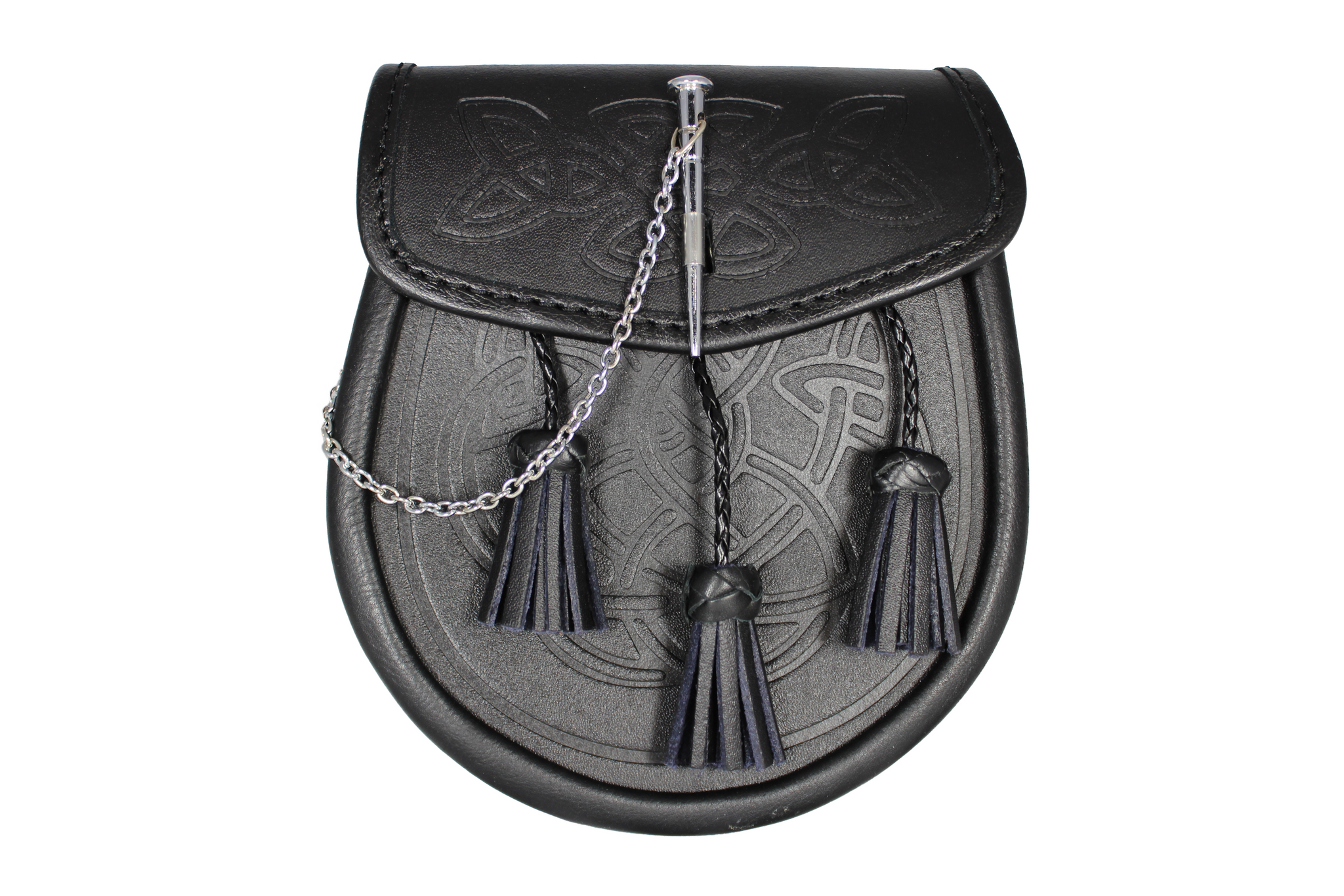 Borsa Cintura In Vera Pelle Per Kilt Scozzese, Design Celtico. Unisex.