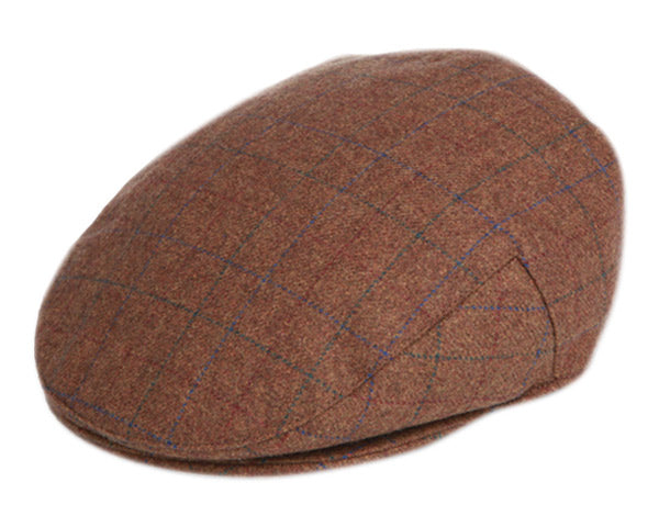 Brown Plaid Wool Cap