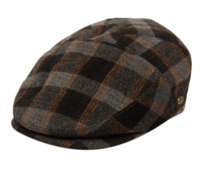 Brushed Wool Checked Cap