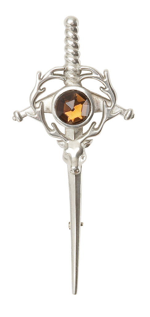 Stag Head Sword With Stone Kilt Pin