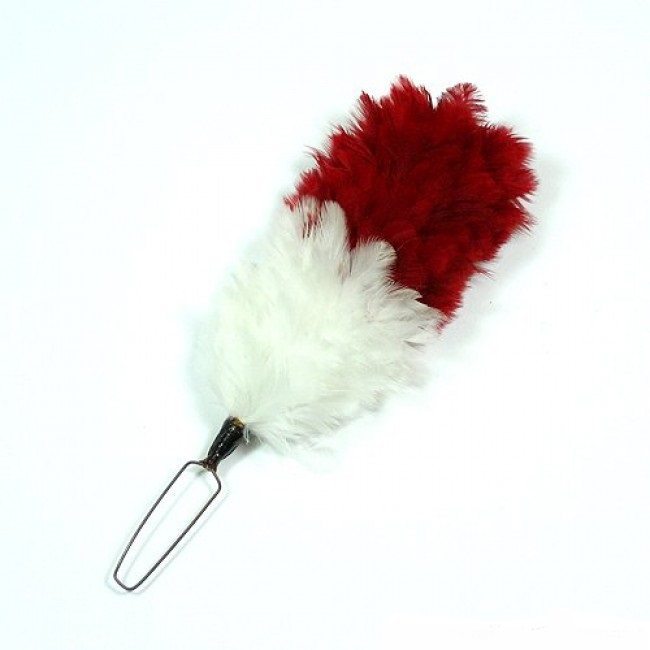Red & White Feather Hackle