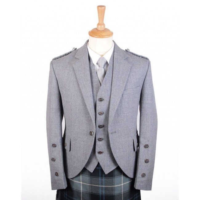 Braemar Tweed Jacket and Vest in Grey Arrochar
